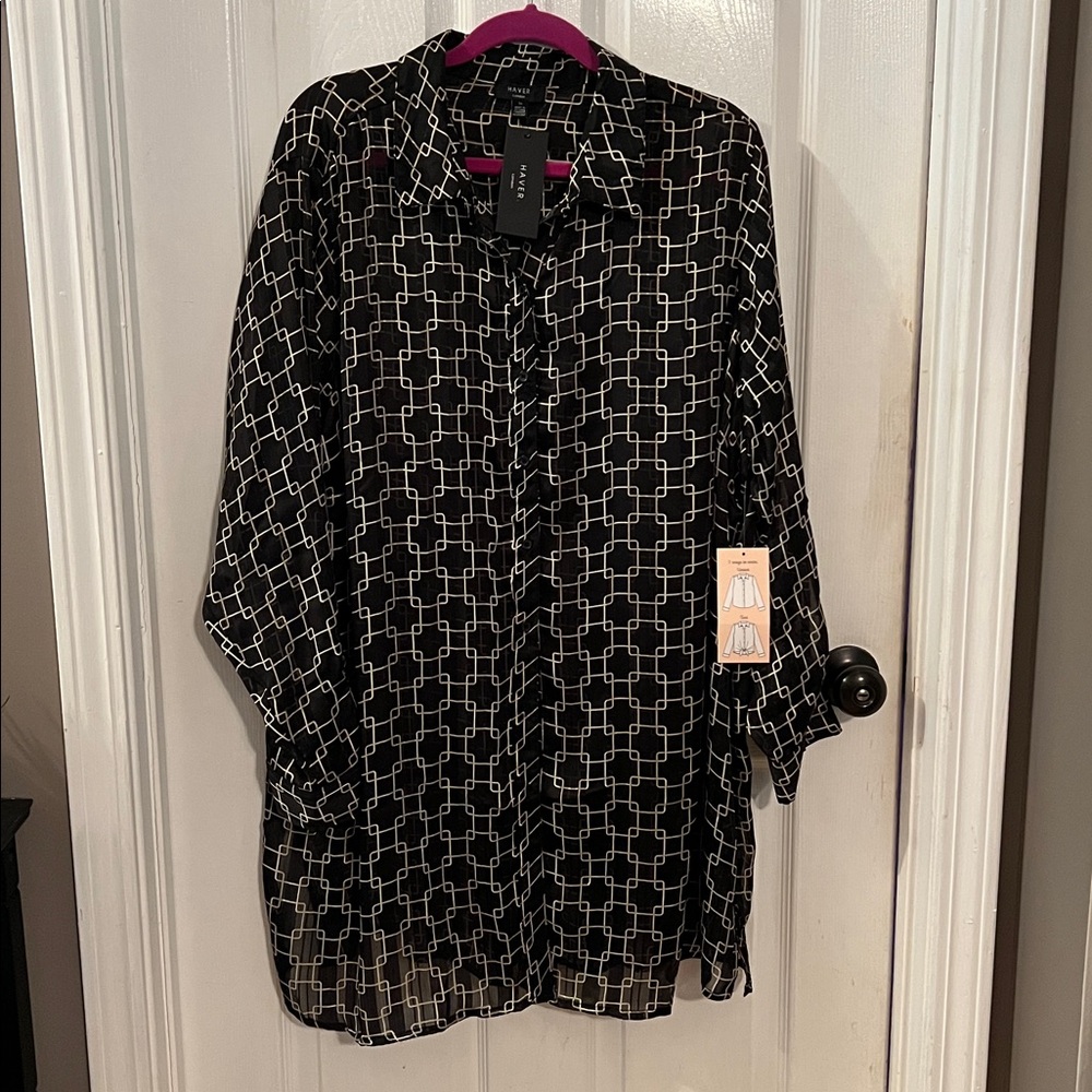 Have Black and White Button Down Shirt